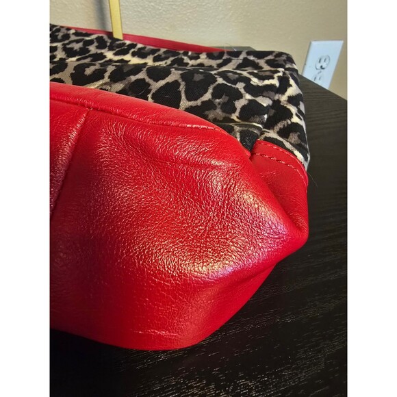Coach Parker Ocelot Hobo purse in great condition animal print and red leather - Picture 6 of 9
